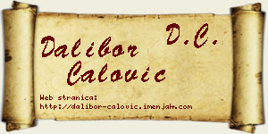 Dalibor Ćalović vizit kartica